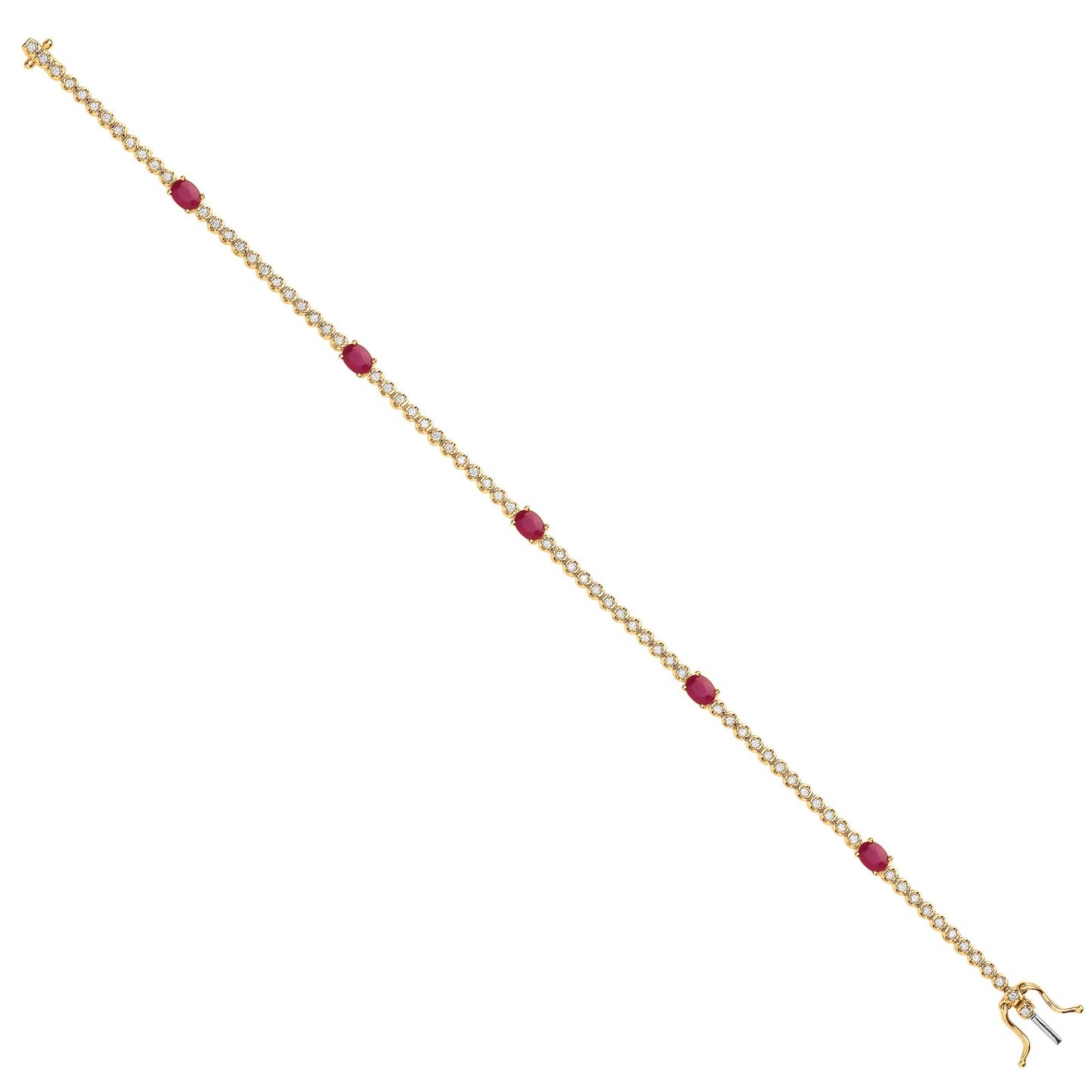 9ct Yellow Gold Bracelet 0.40ct Diamond 1.15ct Ruby - Fine Bracelet - Certified Authentic – Luxury Jewellery by Imperi