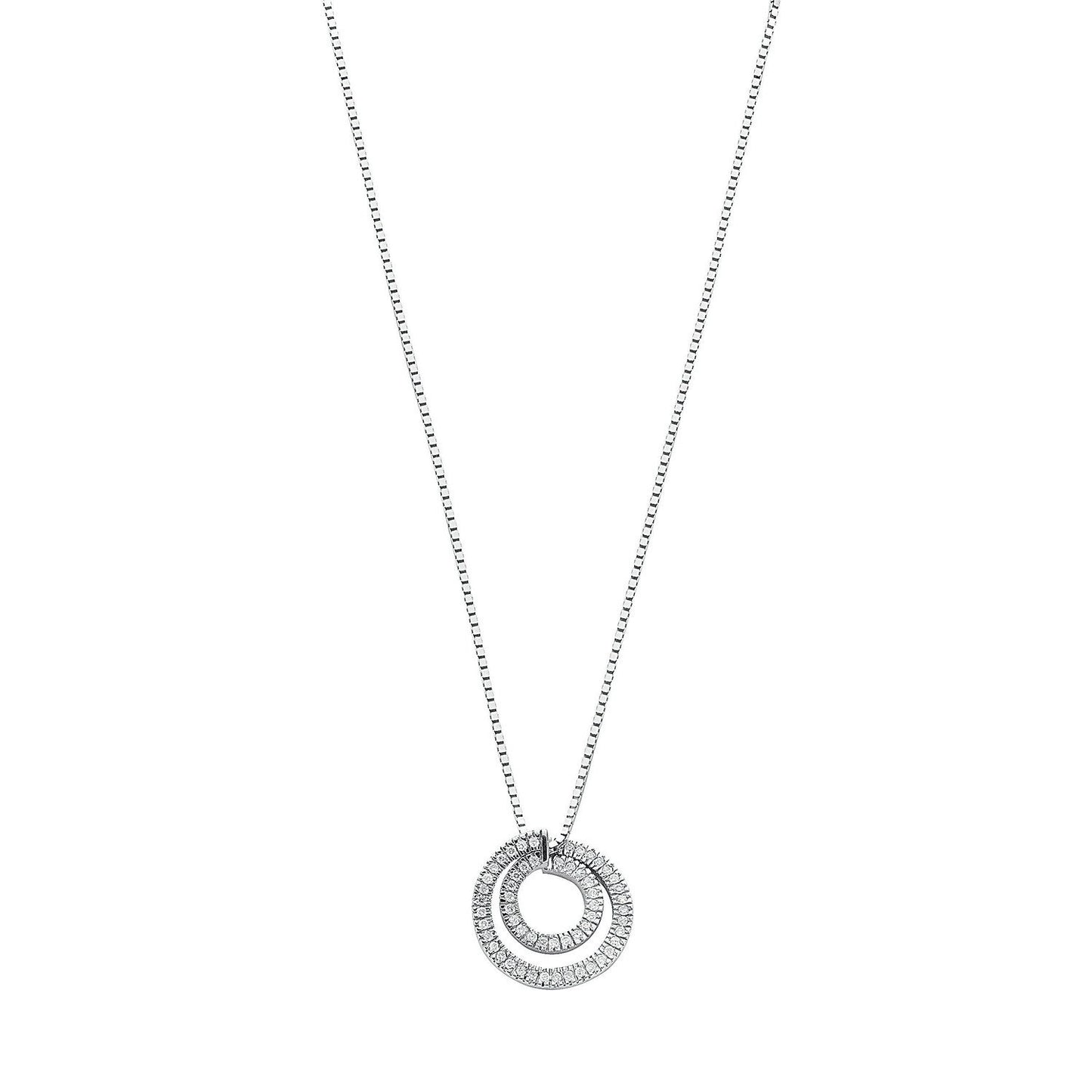 9ct White Gold 0.31ct Diamond Circle Pendant with 18in/45cm Chain - Fine Necklace - Certified – Luxury Jewellery by Im