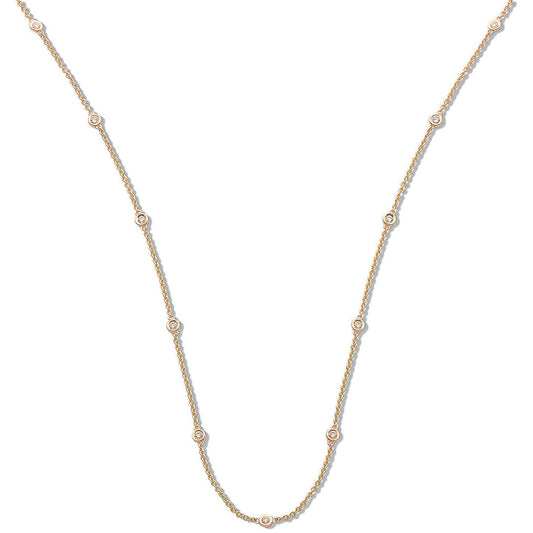 18ct Yellow Gold 0.50ct Diamond By The Yard Necklace (18in/45cm)