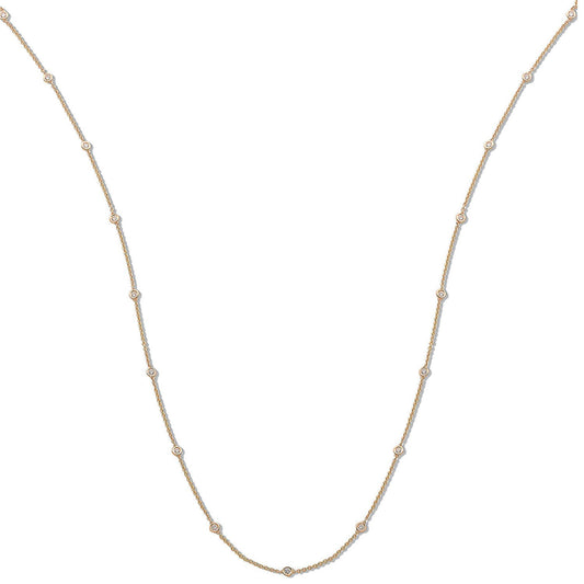 18ct Yellow Gold 1.00ct Diamond By The Yard Necklace (36in/91cm)