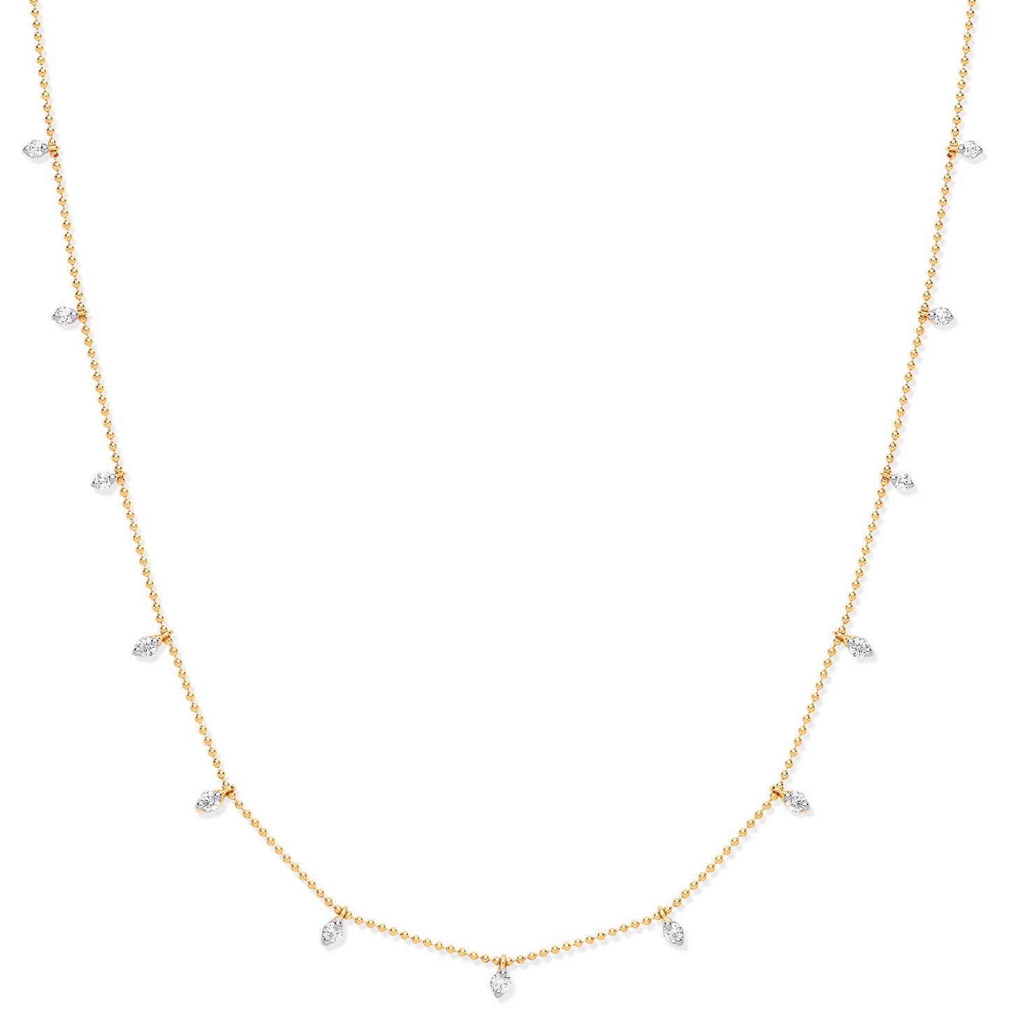 18ct Yellow Gold 0.50ctw Diamond Set (18in/45cm) Chain