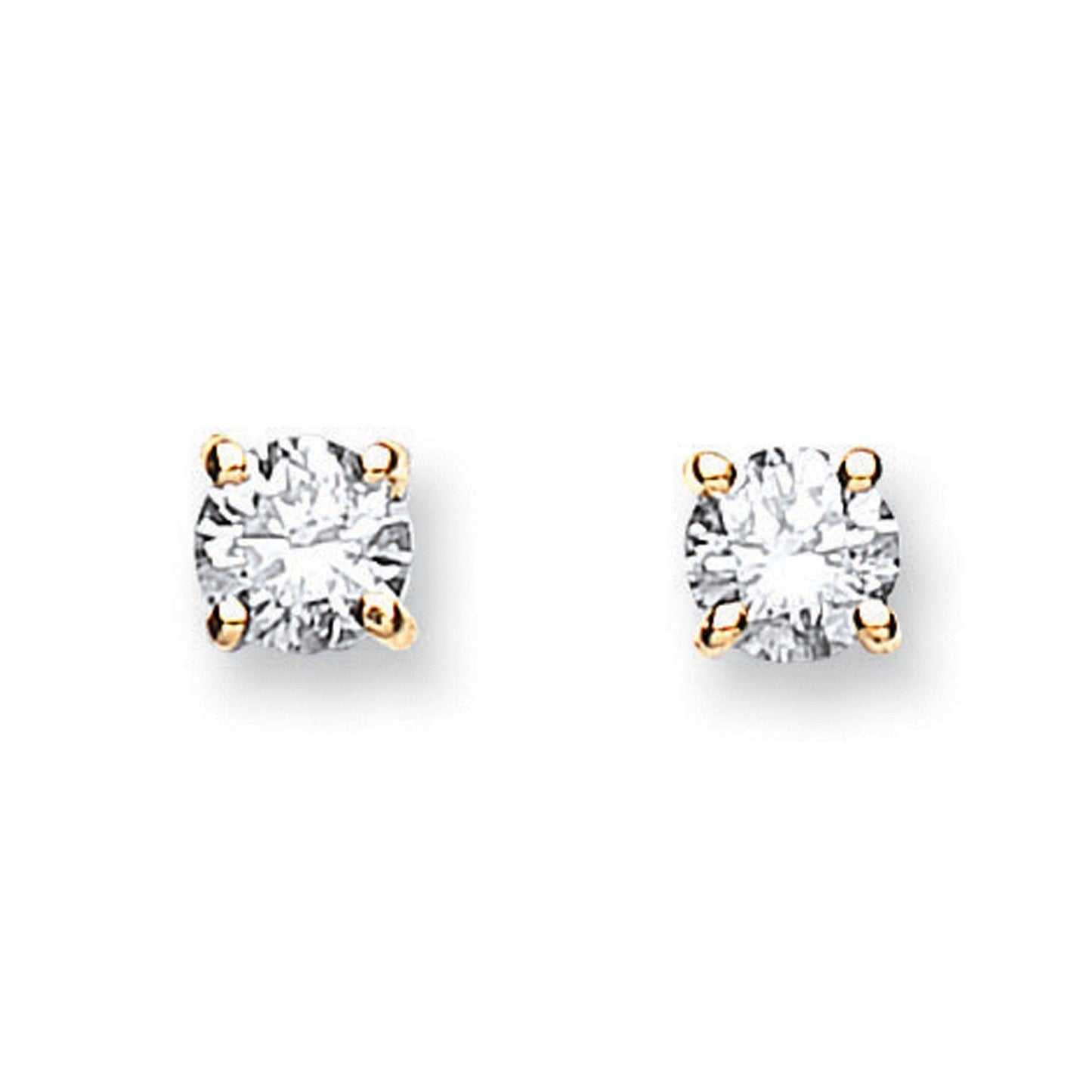 18ct Yellow Gold 0.50ct Claw Set Diamond Stud Earrings