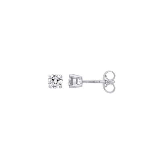 18ct White Gold 0.70ct Claw Set Diamond Stud Earrings