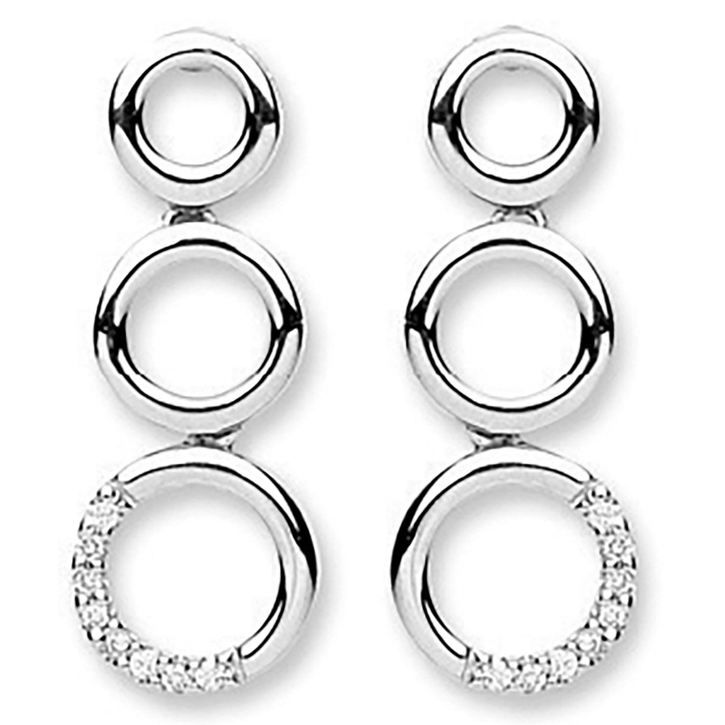 9ct White Gold 0.08ct Diamond Drop Earrings - Fine Ring - Certified Authentic - Swiss Made – Luxury Jewellery by Imper