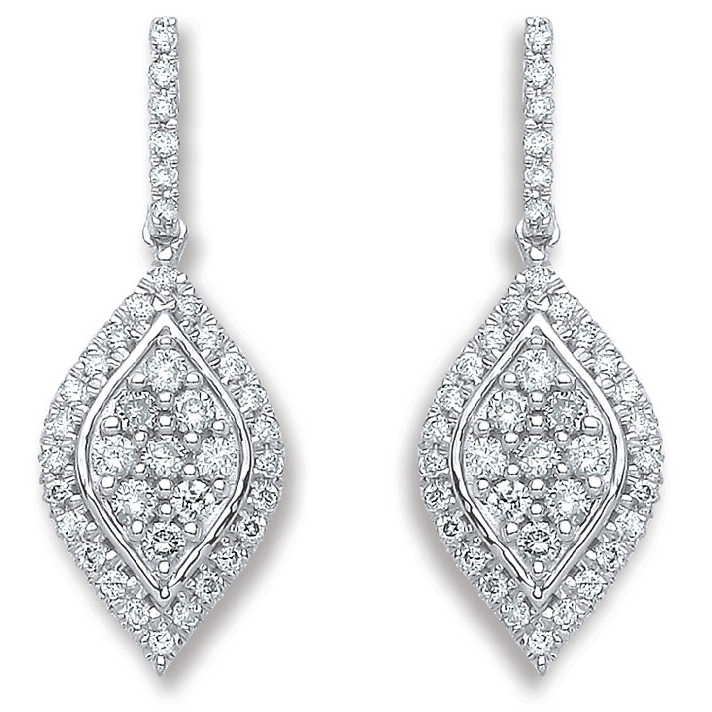 18ct White Gold 0.50ct Diamond Drop Earrings
