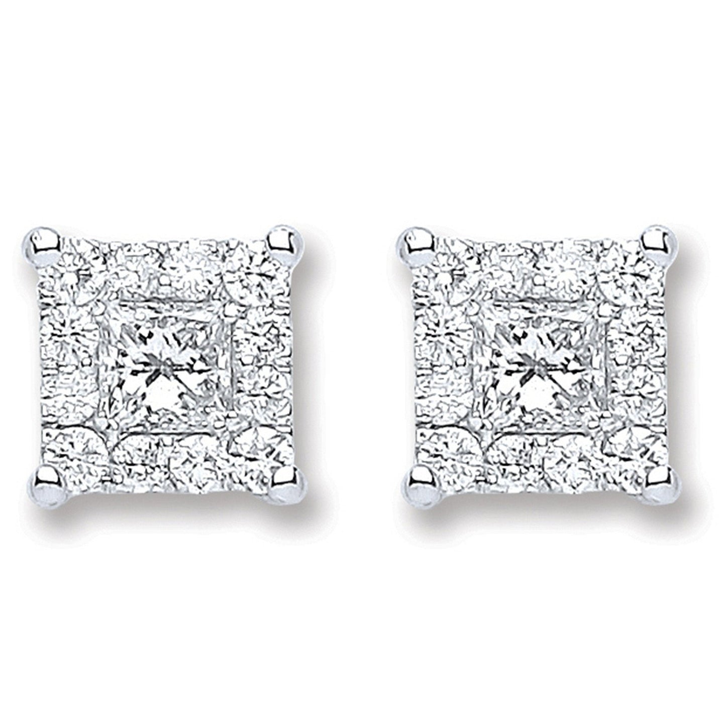 18ct White Gold 0.50ct Dia Stud Earrings
