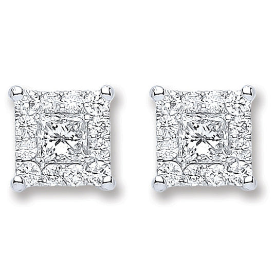 18ct White Gold 0.50ct Dia Stud Earrings