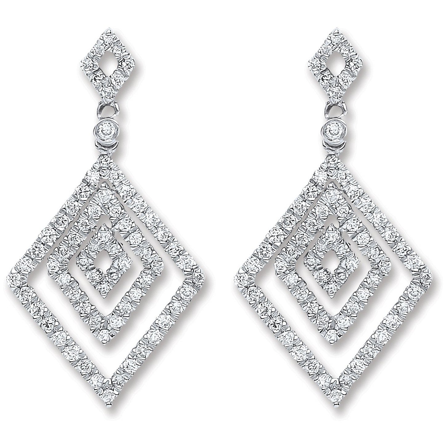 18ct White Gold 0.50ct Dia Drop Earrings