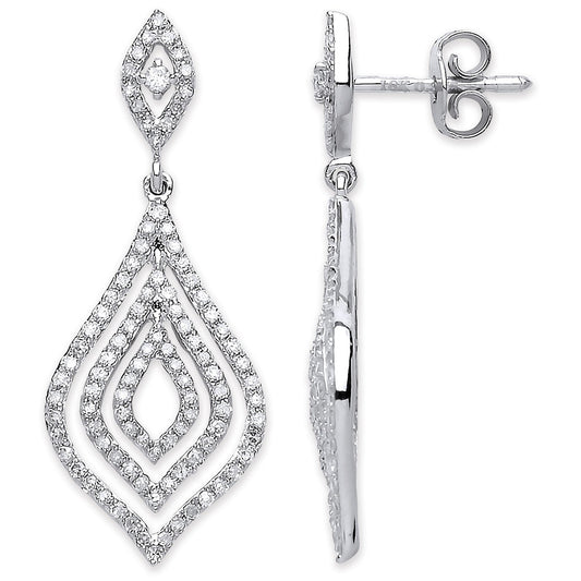 18ct White Gold 0.75ct Dia Drop Earrings