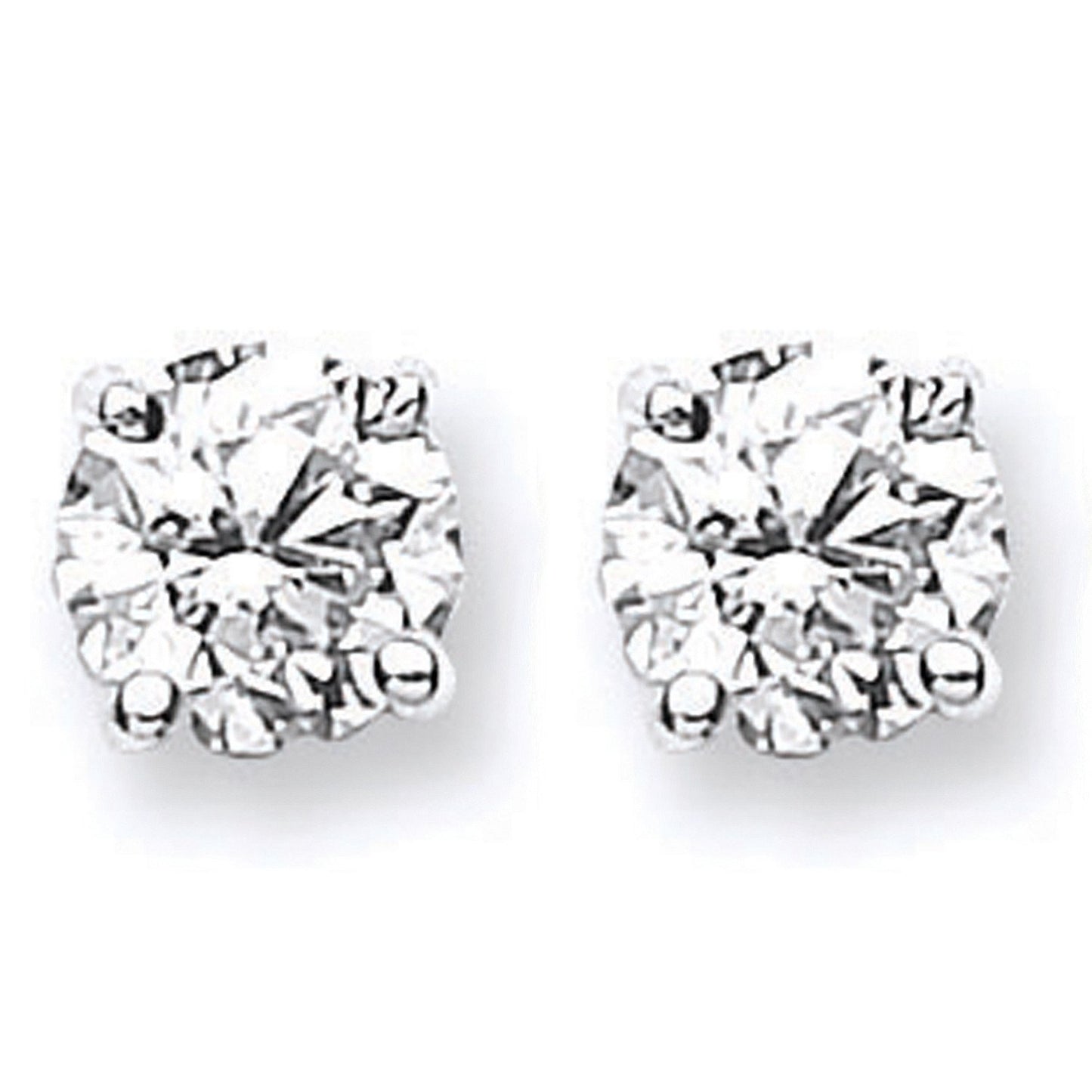 18ct White Gold 1.40 - 1.50ct Claw Set Diamond Stud Earrings