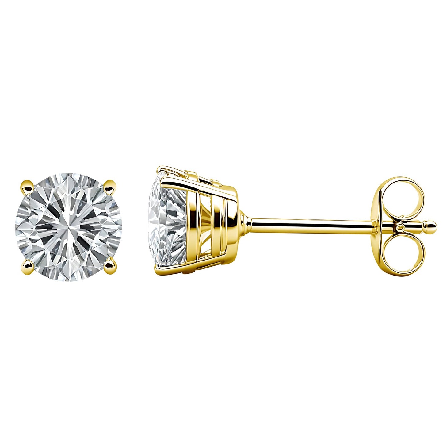 18ct Yellow Gold 1.40 - 1.50ct Claw Set Diamond Stud Earrings