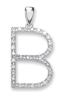 9ct White Gold 0.27ct Diamond B Initial - Luxury Watch - Certified Authentic - Swiss Made – Luxury Watch by Imperial T