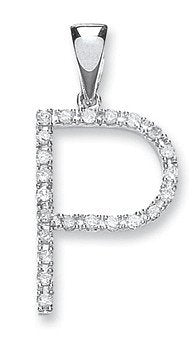 9ct White Gold 0.20ct Diamond P Initial - Luxury Watch - Certified Authentic - Swiss Made – Luxury Watch by Imperial T