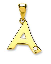 9ct Yellow Gold 0.01ct Diamond A Initial