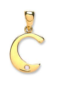 9ct Yellow Gold 0.01ct Diamond C Initial
