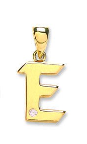 9ct Yellow Gold 0.01ct Diamond E Initial
