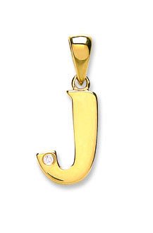 9ct Yellow Gold 0.01ct Diamond J Initial