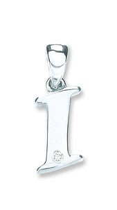9ct White Gold 0.01ct Diamond I Initial