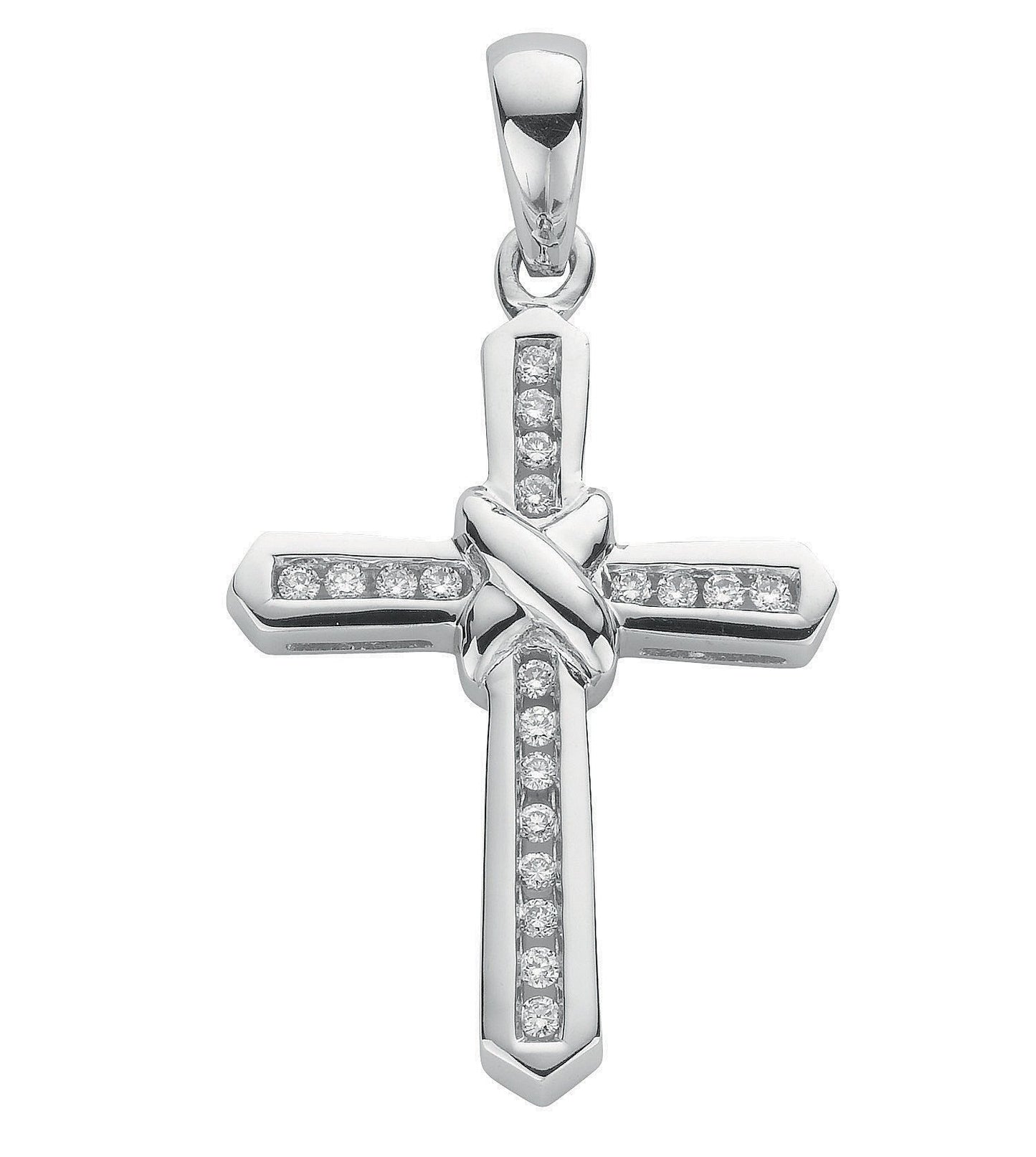 9ct White Gold 0.25ct Diamond Cross - Luxury Watch - Certified Authentic - Swiss Made – Luxury Watch by Imperial Time