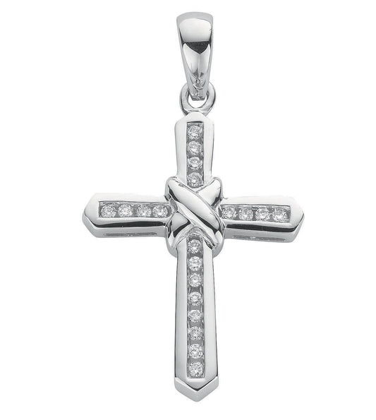 9ct White Gold 0.25ct Diamond Cross - Luxury Watch - Certified Authentic - Swiss Made – Luxury Watch by Imperial Time