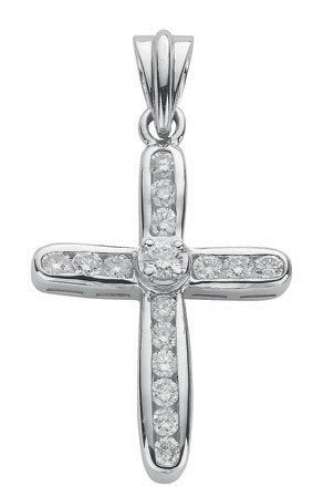 18ct White Gold 0.50ct Diamond Cross