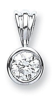 18ct White Gold 0.25ct Rubover Set Diamond Solitaire Pendant