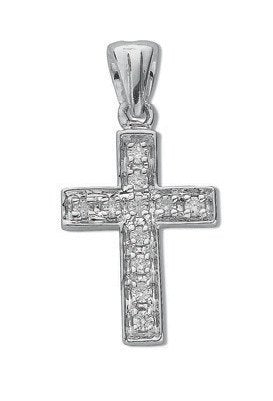 9ct White Gold 0.10ct Diamond Cross - Luxury Watch - Certified Authentic - Swiss Made – Luxury Watch by Imperial Time