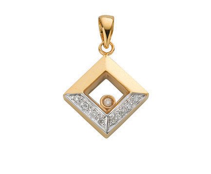 9ct Yellow Gold 0.05ct Floating Diamond Pendant - Fine Necklace - Certified Authentic – Luxury Jewellery by Imperial T