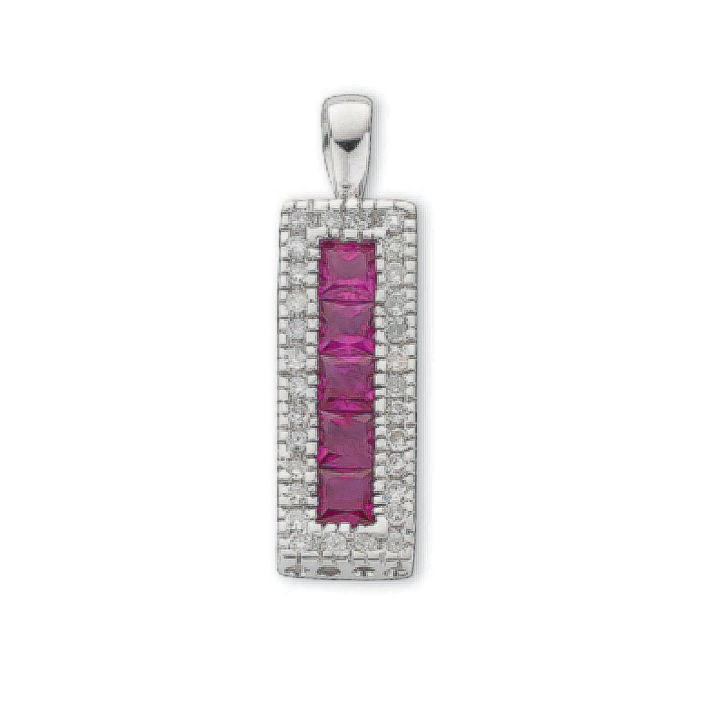 9ct White Gold 0.16ct Diamond & 0.70ct Ruby Drop Pendant - Fine Necklace - Certified Authenti – Luxury Jewellery by Im