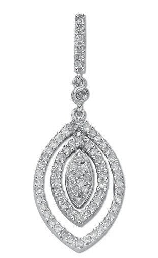 9ct White Gold 0.50ct Diamond Drop Pendant - Fine Necklace - Certified Authentic - Swiss Made – Luxury Jewellery by Im