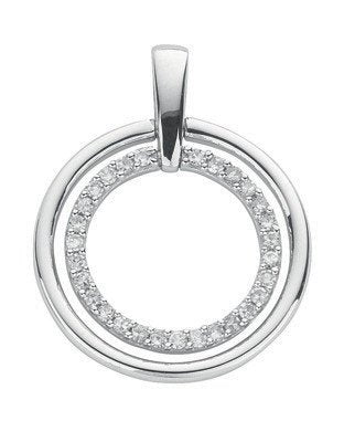 9ct White Gold 0.20ct Diamond Circle Pendant - Fine Necklace - Certified Authentic - Swiss Ma – Luxury Jewellery by Im