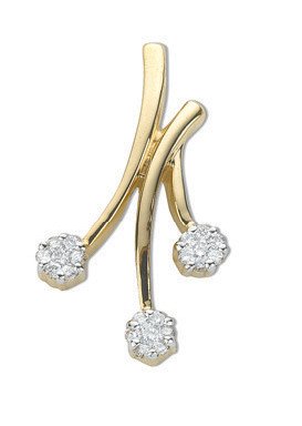 9ct Yellow Gold 0.16ct Diamond Drop Pendant - Fine Necklace - Certified Authentic - Swiss Mad – Luxury Jewellery by Im