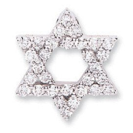 18ct White Gold 0.80ct Diamond Star Of David Pendant