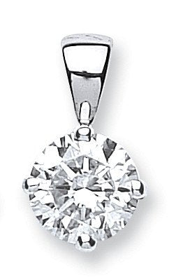 18ct White Gold 1.00ct Claw Set Diamond Solitaire Pendant