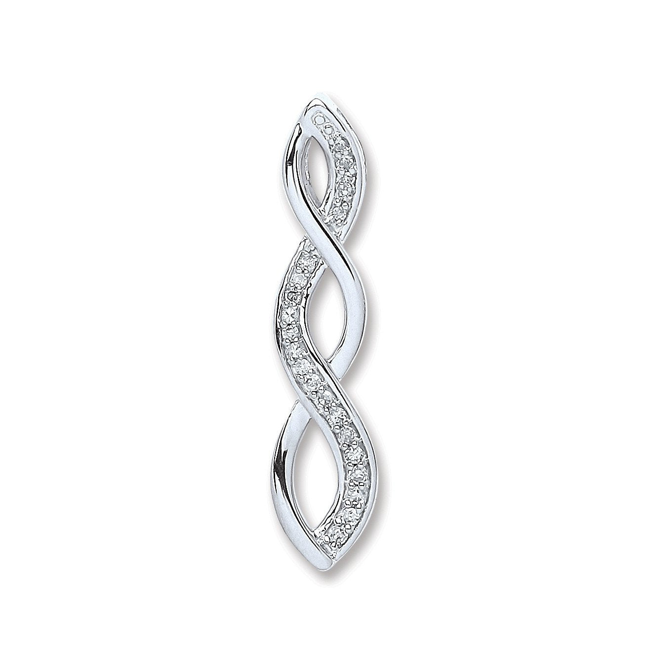 9ct White Gold 0.08ct Diamond Pendant - Fine Necklace - Certified Authentic - Swiss Made – Luxury Jewellery by Imperia