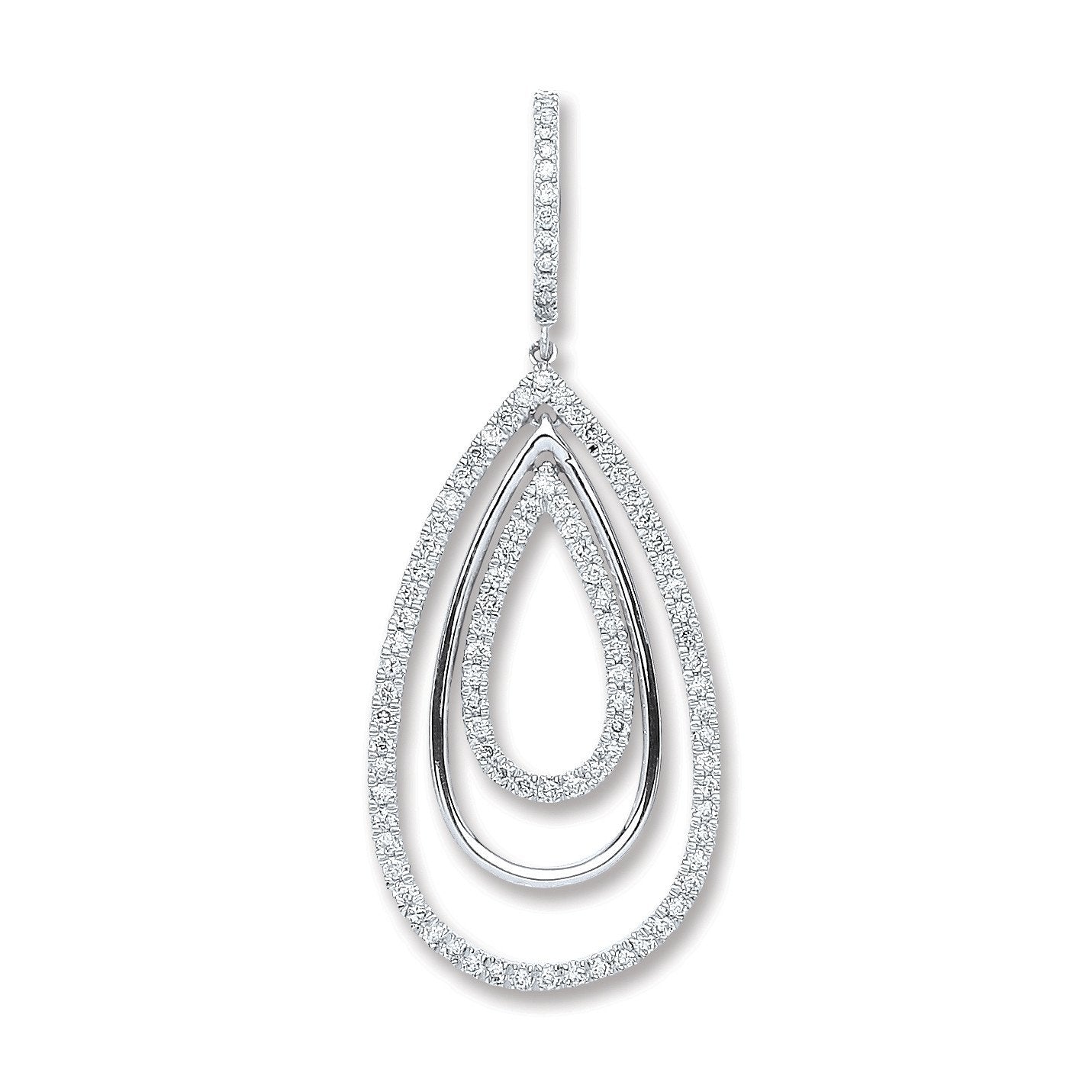 18ct White Gold 0.50ct Diamond Drop Pendant