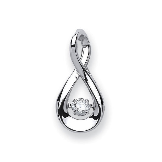 9ct White Gold 0.10ct Dancing Diamond Drop Pendant - Fine Necklace - Certified Authentic – Luxury Jewellery by Imperia