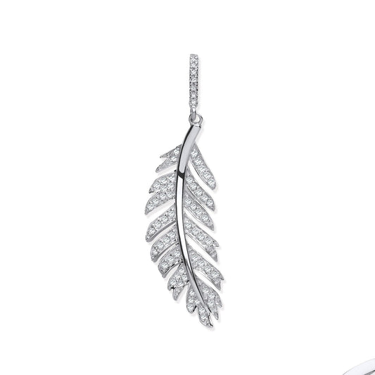 9ct White Gold 0.30ct Feather Shape Diamond Pendant - Fine Necklace - Certified Authentic – Luxury Jewellery by Imperi