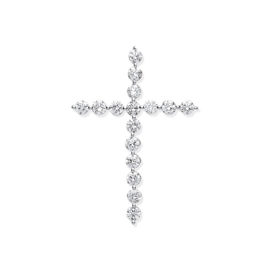 18ct White Gold 0.75ct Diamond Cross