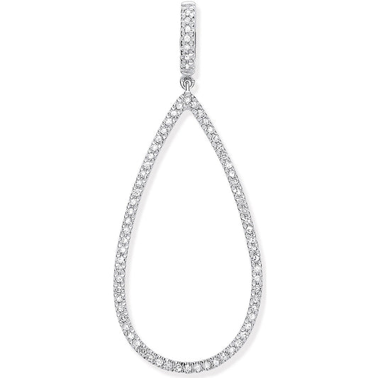 9ct White Gold 0.23ct Pear Shaped Drop Pendant - Fine Necklace - Certified Authentic – Luxury Jewellery by Imperial Ti
