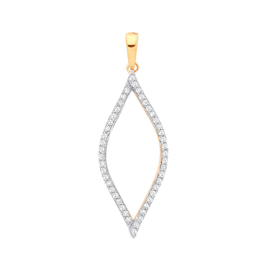 9ct Yellow Gold 0.17ct Diamond Pendant - Fine Necklace - Certified Authentic - Swiss Made – Luxury Jewellery by Imperi