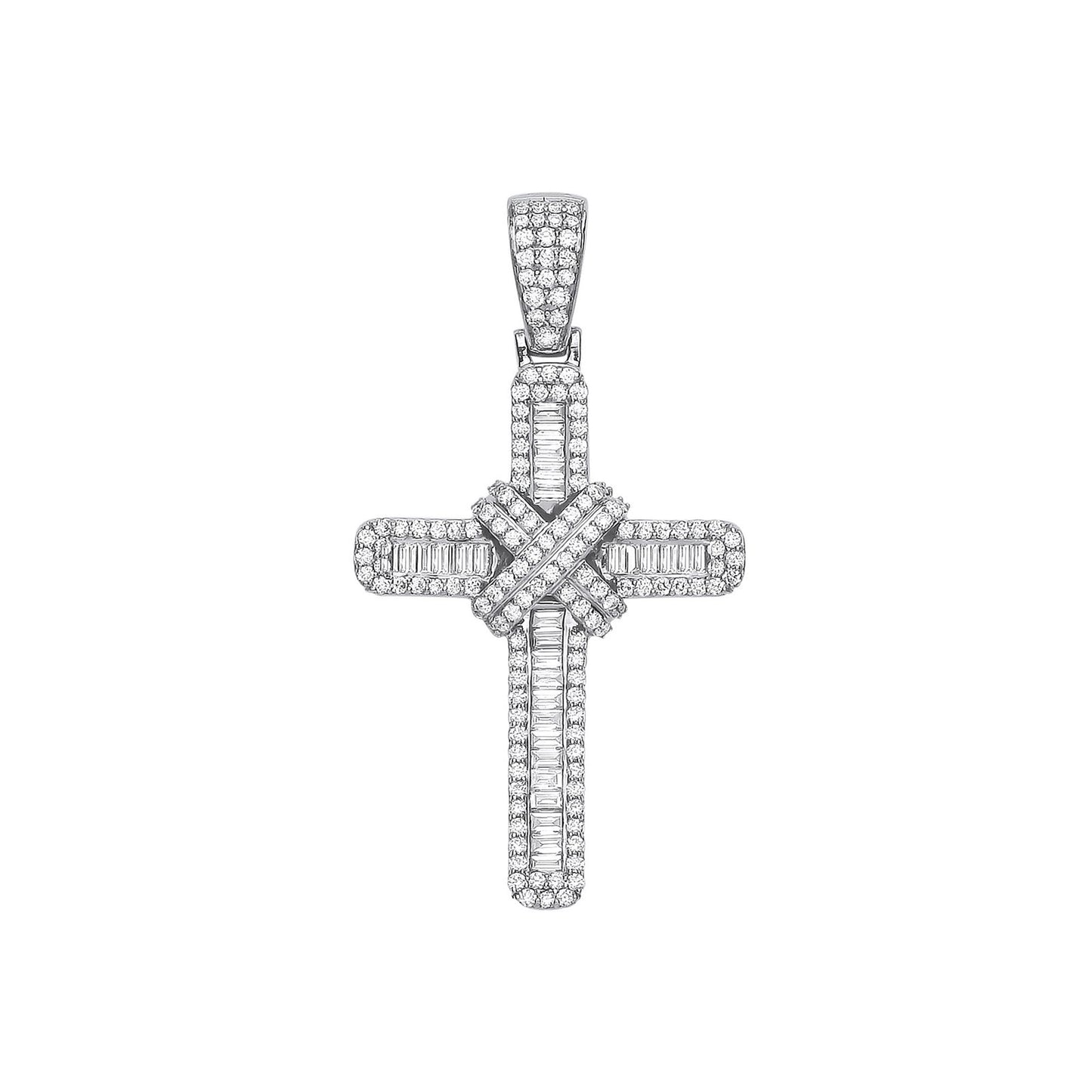 18ct White Gold 1.22ct Diamond Cross