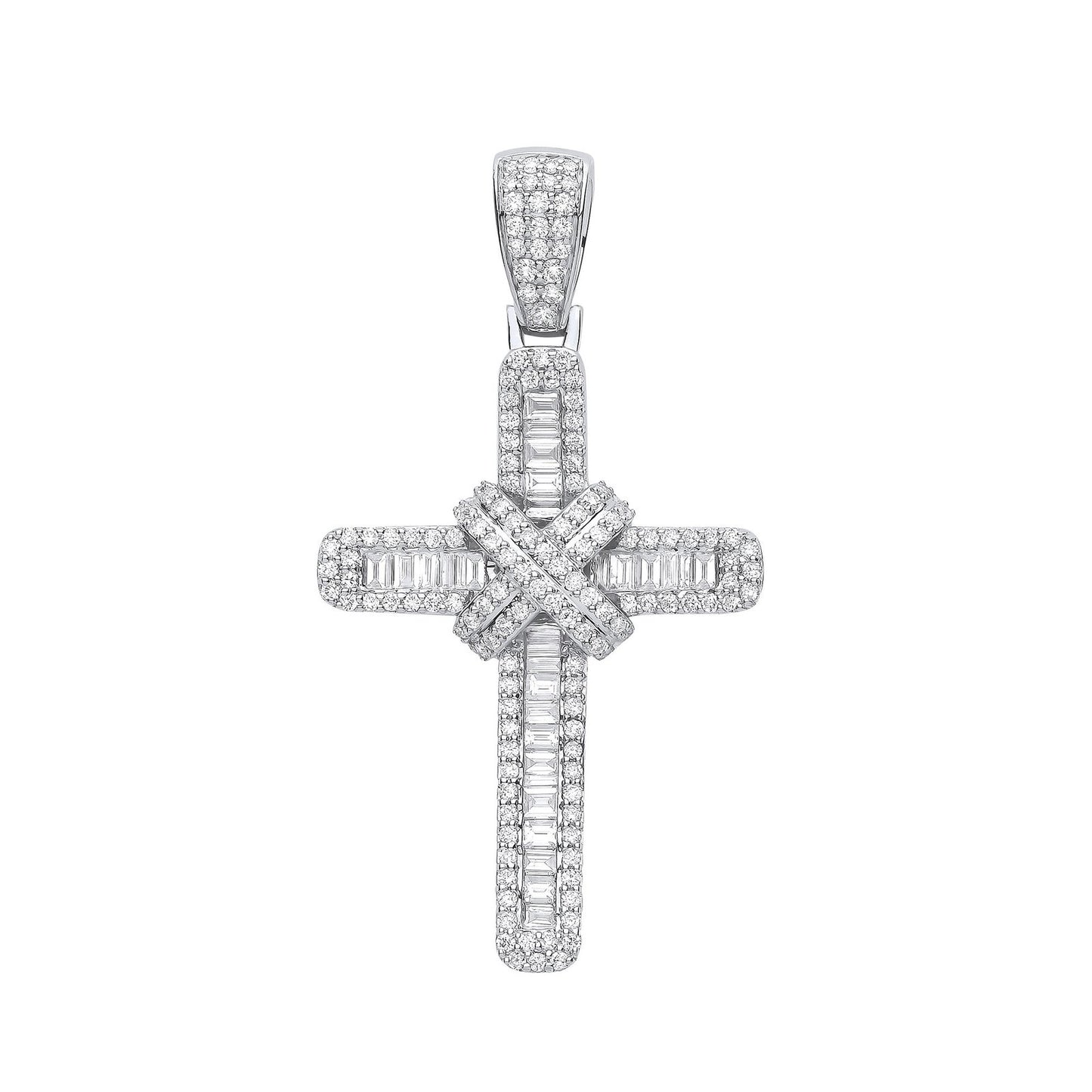 18ct White Gold 2.00ct Diamond Cross