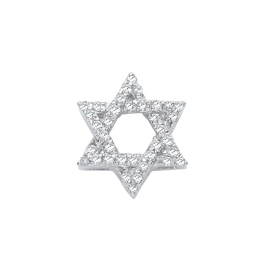 9ct White Gold 0.10ct Diamonds Star of David Pendant - Fine Necklace - Certified Authentic – Luxury Jewellery by Imper