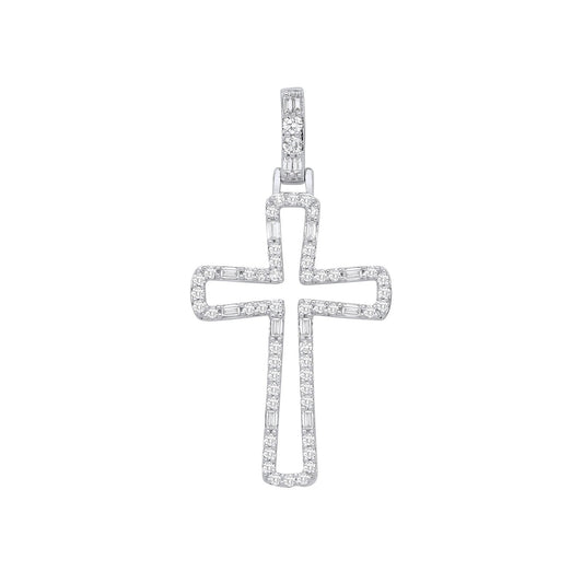 9ct White Gold 0.40ctw Cross Pendant - Fine Necklace - Certified Authentic - Swiss Made – Luxury Jewellery by Imperial