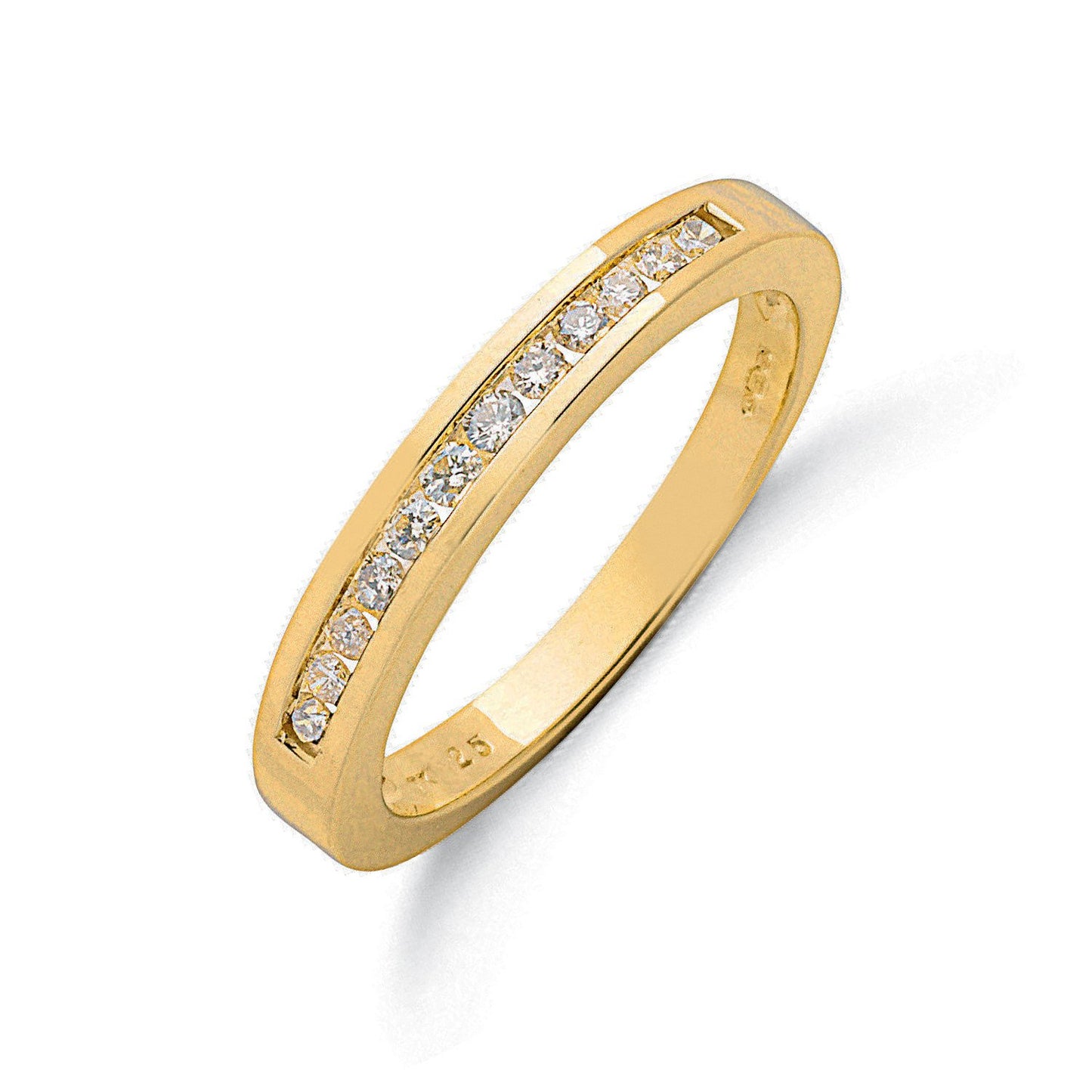 9ct Yellow Gold 0.25ct Diamond Eternity Ring - Fine Ring - Certified Authentic - Swiss Made – Luxury Jewellery by Impe