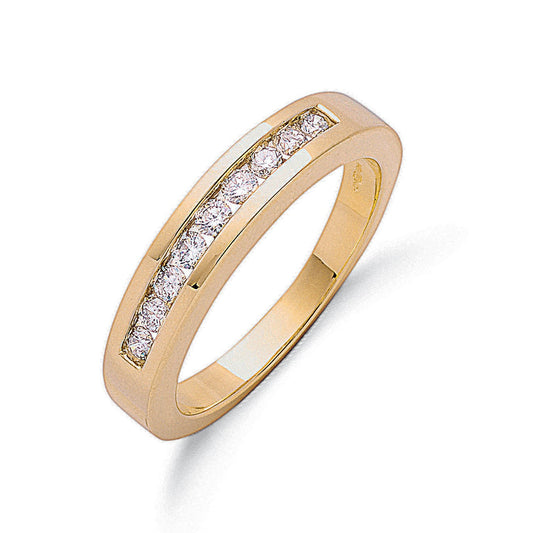 9ct Yellow Gold 0.35ct Diamond Eternity Ring - Fine Ring - Certified Authentic - Swiss Made – Luxury Jewellery by Impe