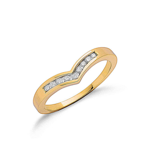 9ct Yellow Gold 0.15ct Diamond Wishbone Ring - Fine Ring - Certified Authentic - Swiss Made – Luxury Jewellery by Impe