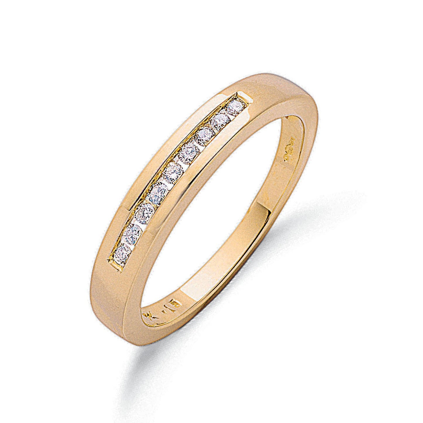 9ct Yellow Gold 0.15ct Diamond Eternity Ring - Fine Ring - Certified Authentic - Swiss Made – Luxury Jewellery by Impe