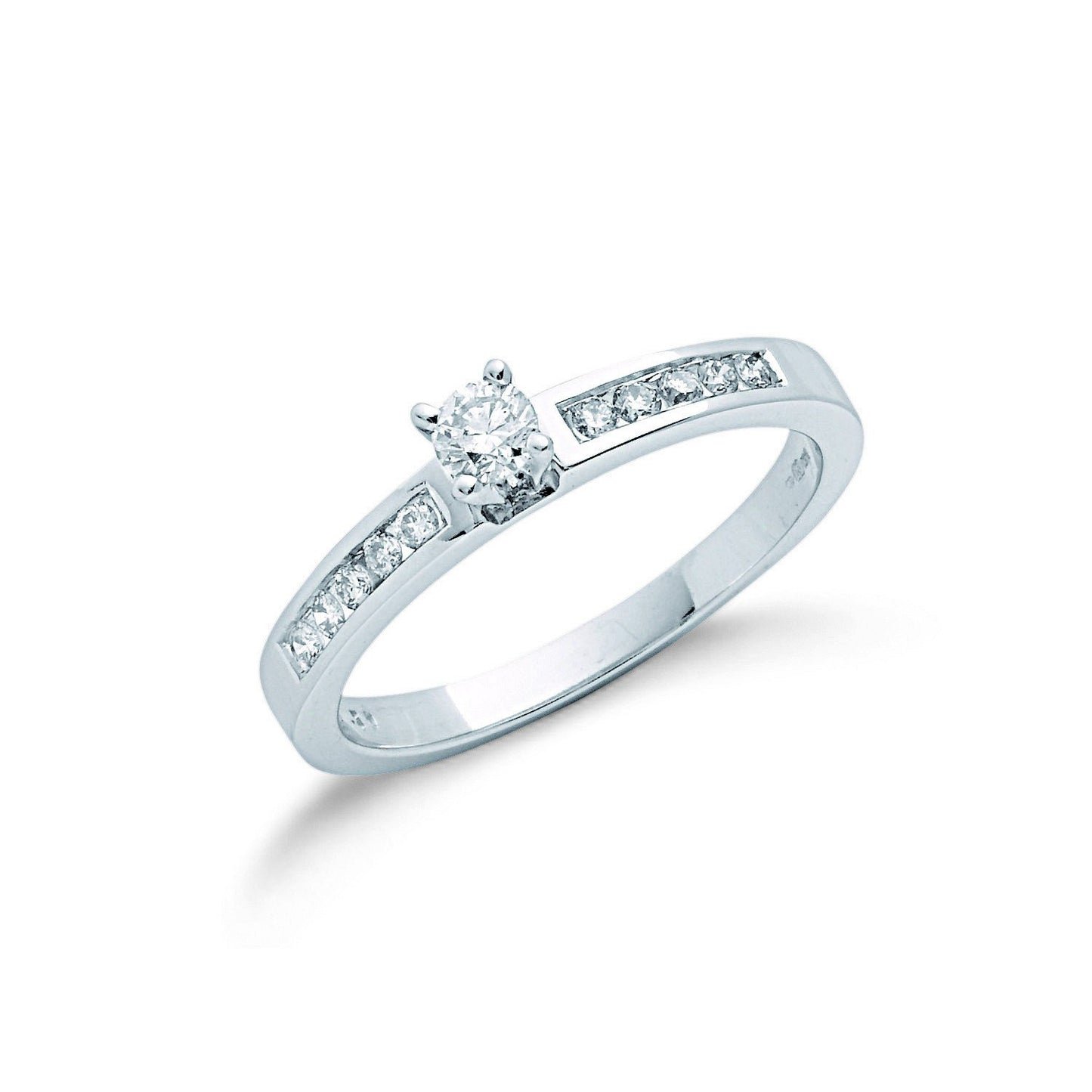 9ct White Gold 0.30ct Diamond Engagement Ring - Fine Ring - Certified Authentic - Swiss Made – Luxury Jewellery by Imp